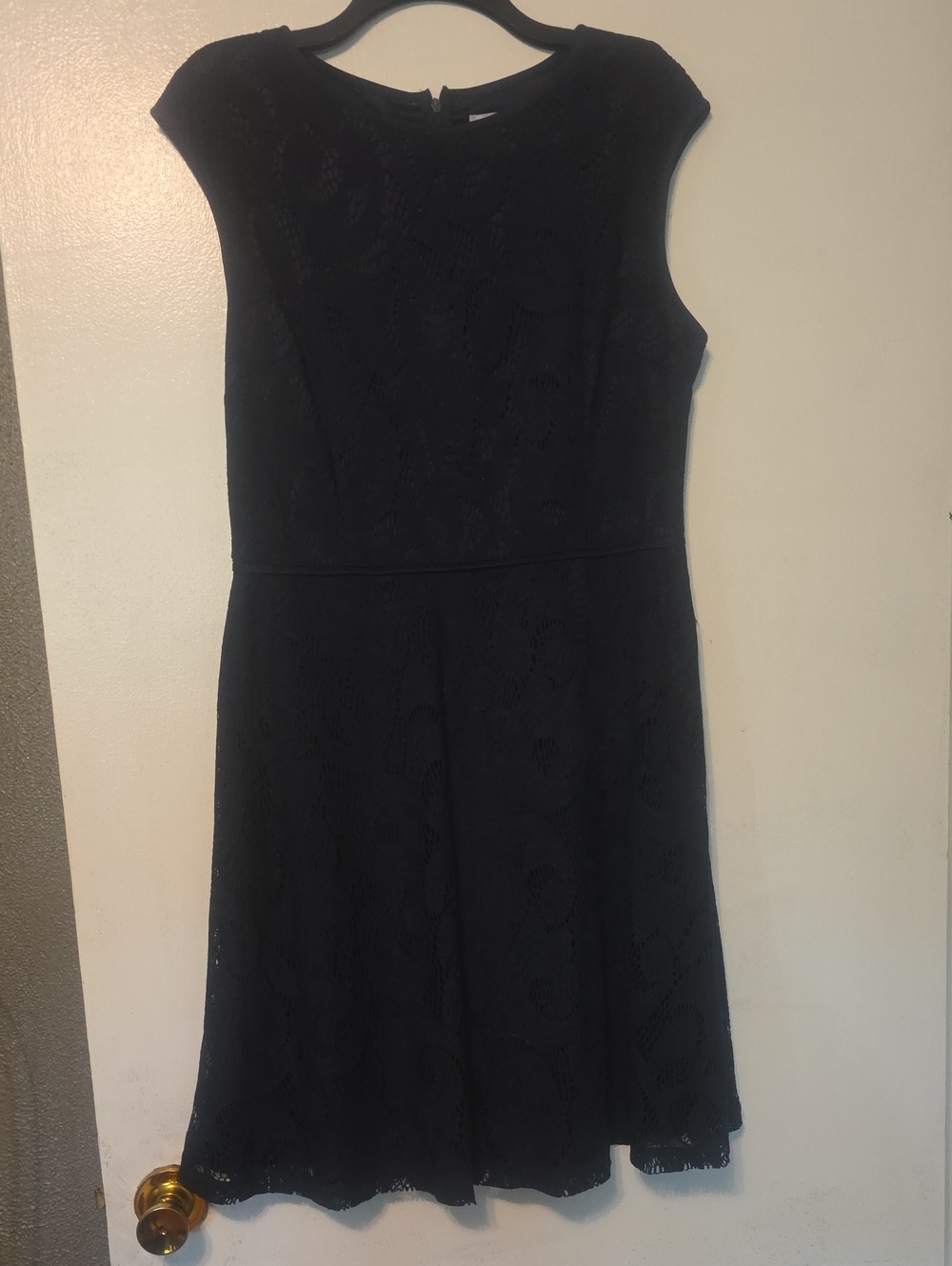 Women’s Navy Lace Fit-and-Flare Dress